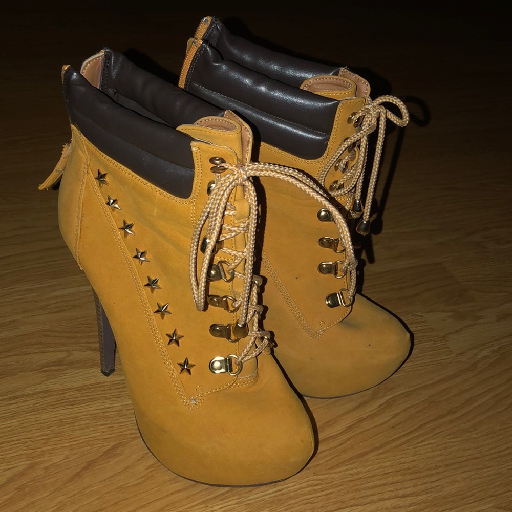 Lace-Up Heel Booties